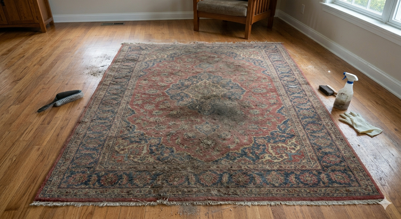 Rug Cleaning — before