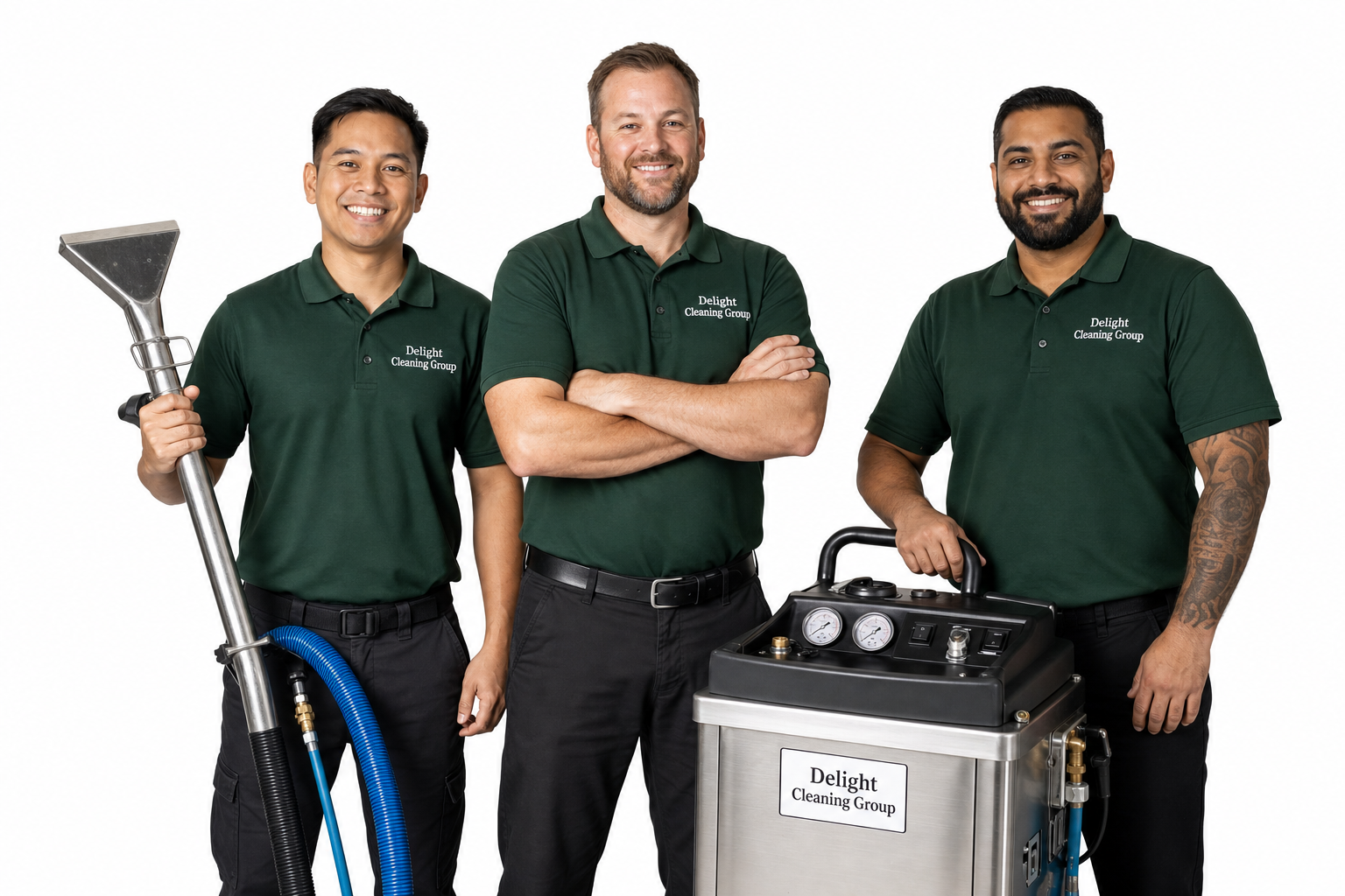 Delight Cleaning Group professional cleaning team in branded uniforms